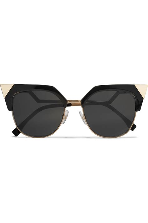 fendi iridia cat eye gold tone and acetate sunglasses|Fendi sunglasses frames cat eye.